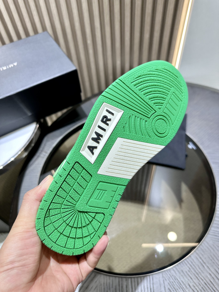 amiri skeleton low-skel top sneakers white green ps24mfs005-310