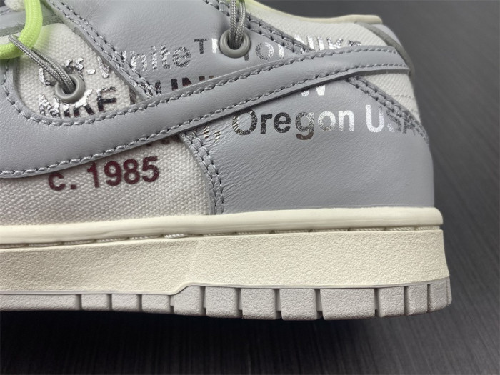 nike dunk low off-white lot 43 dm1602-128