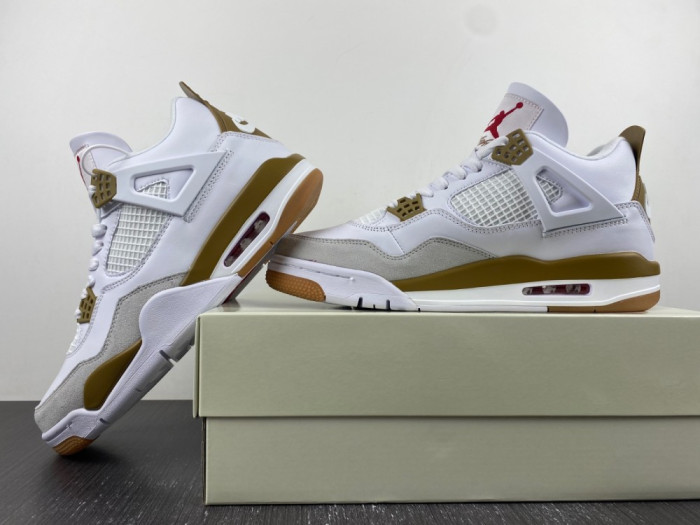 nike sb x air jordan 4 white brown dr5415-120