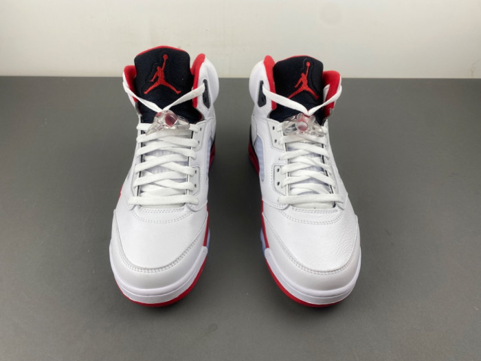 OFF WHITE AIR JORDAN 5 FIRE RED BLACK TONGUE - HQ7978-101