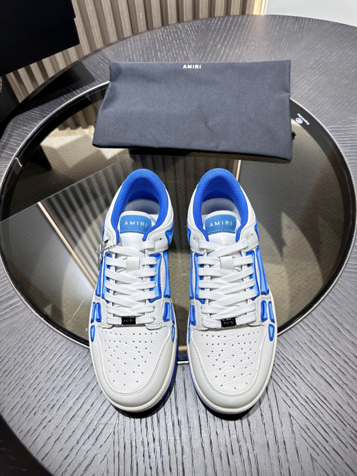 amiri skeleton low-skel top sneakers white blue