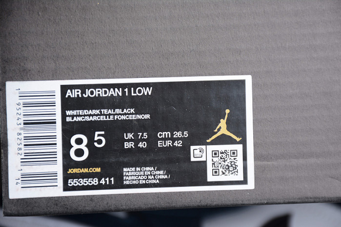 air jordan 1 low dark teal 553558-411