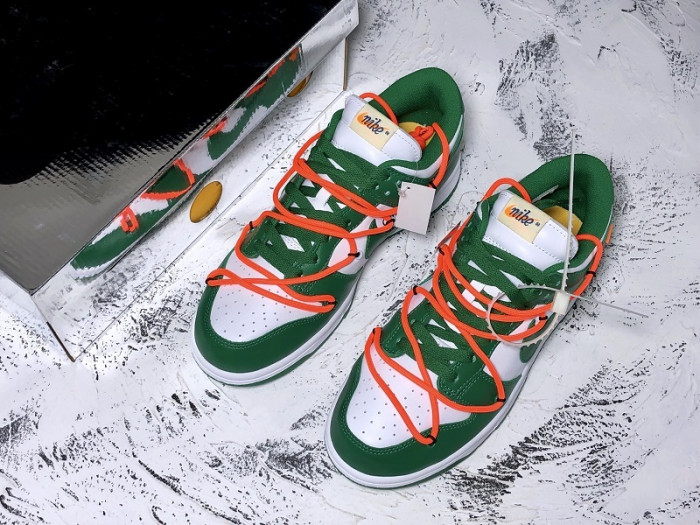 off-white nike dunk low pine green - ct0856-100