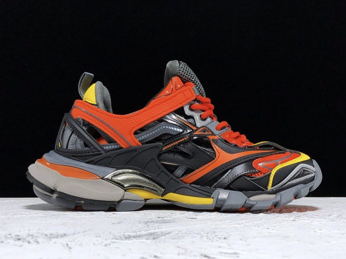 bl track trainers sneaker orange black grey h903p068