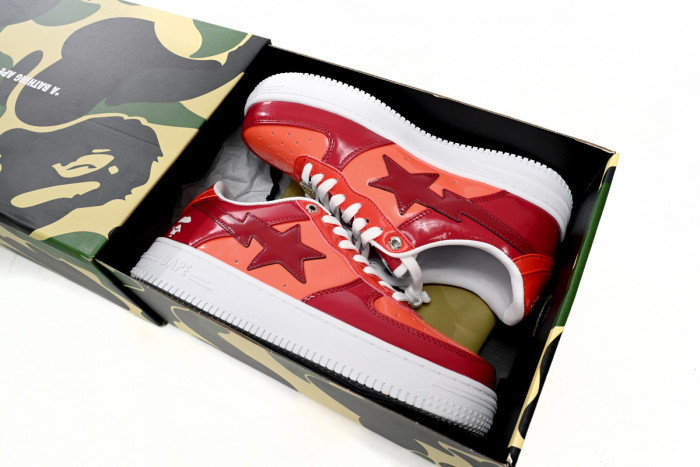 Bape Sta Low White Dark Red Mirror Surface 001FWH201046