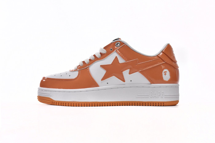 a bathing ape bape sta low white orange 1h70-191-001