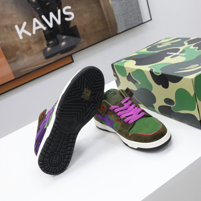 a bathing ape sk8 sta dark purple green ba11033