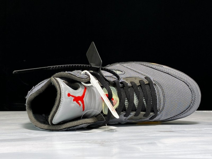 off white air jordan 5 sp black muslin fire red - ct8480-001