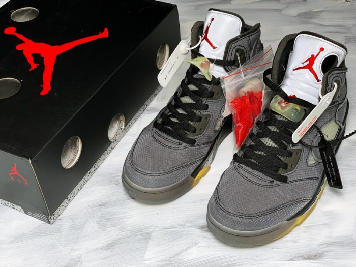 off white air jordan 5 sp black muslin fire red - ct8480-001