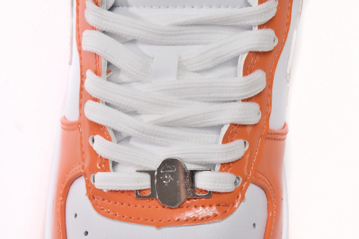 a bathing ape bape sta low white orange 1h70-191-001