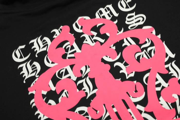 Ch*0me He**ts horseshoe floral zip up hoodie ke815